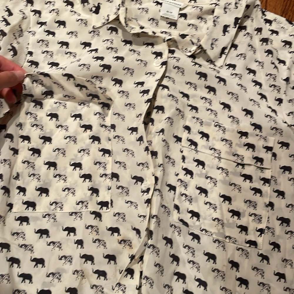 Club Monaco Elephant Print Button Down - image 2